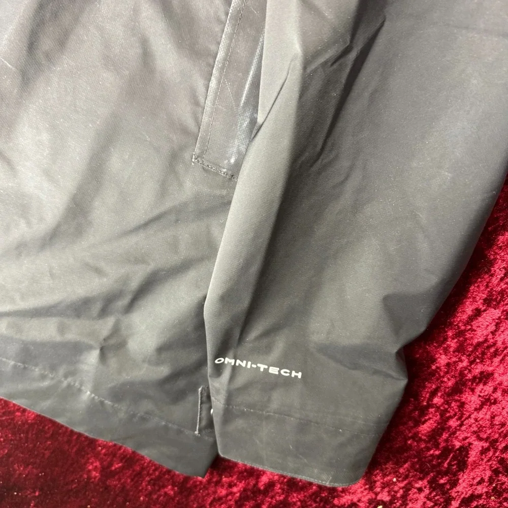 Columbia Pouring Adventure III Waterproof Jacket‎ Mens M Black Omni-Tech Hooded
